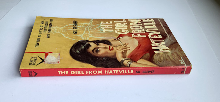 THE GIRL FROM HATEVILLE U.S. crime pulp fiction book by Gil Brewer 1958